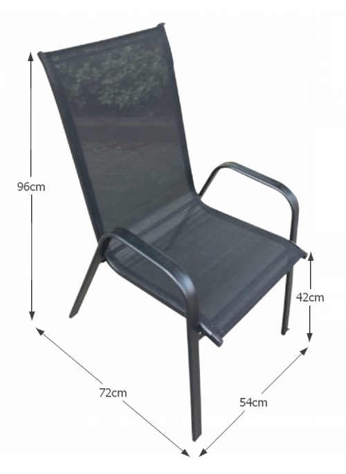 Zahradní židle s opěradlem do výšky 96 cm