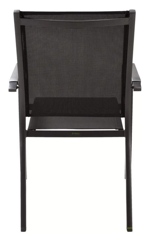 Černá kovová zahradní židle s kvalitním textilním výpletem