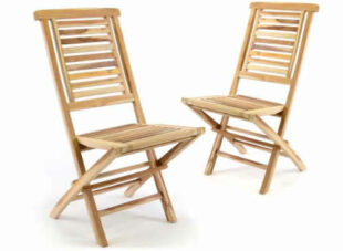 Sada 2 židlí z teakového dřeva