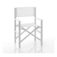 Bílá zahradní kovová skládací židle