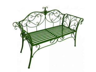 Kovová zahradní lavička ETELIA v elegantním zeleném designu