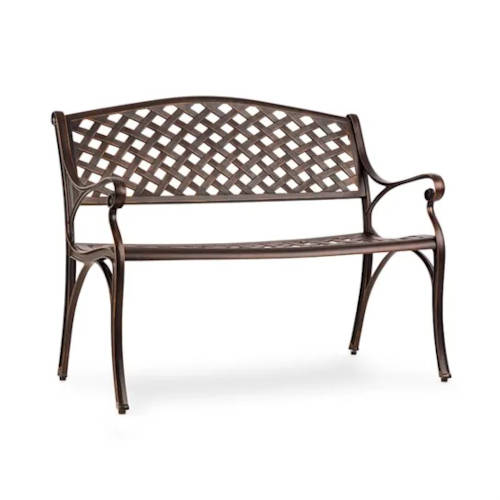 Zahradní kovová lavička v elegantním designu