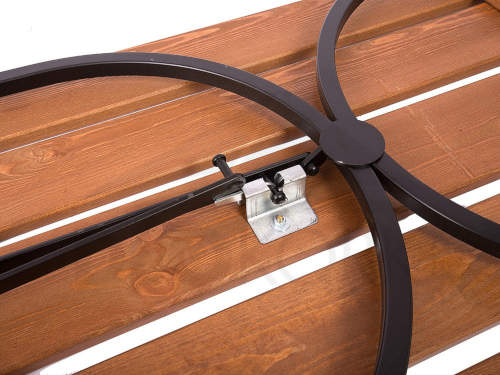 Skládací dřevěné zahradní lavice s kovovýma nohama